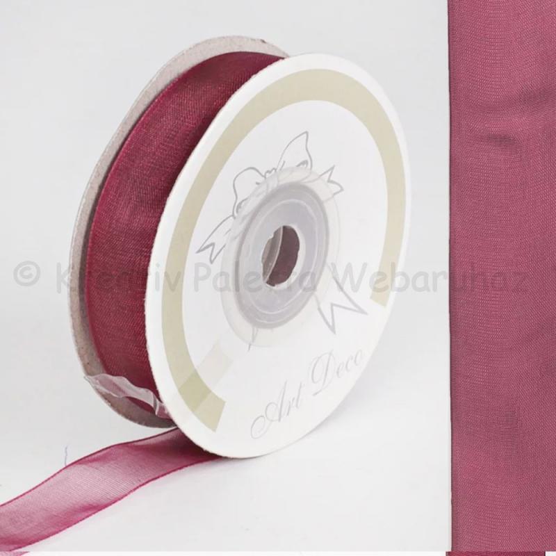 Organza szalag 15 mm - bordó