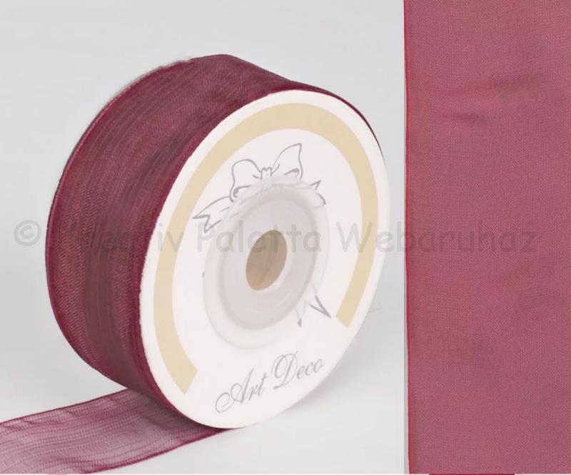 Organza szalag 25 mm - bordó