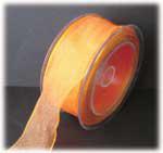 Organza szalag drótos arany szegéllyel, 4 cm - narancs