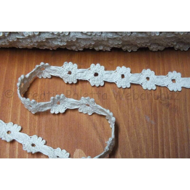 Pamut csipke - ekrü 1,5 cm x 2 m
