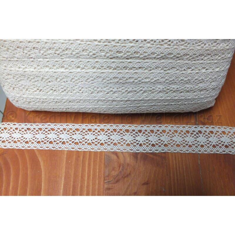 Pamut csipke - ekrü 3 cm x 2 m