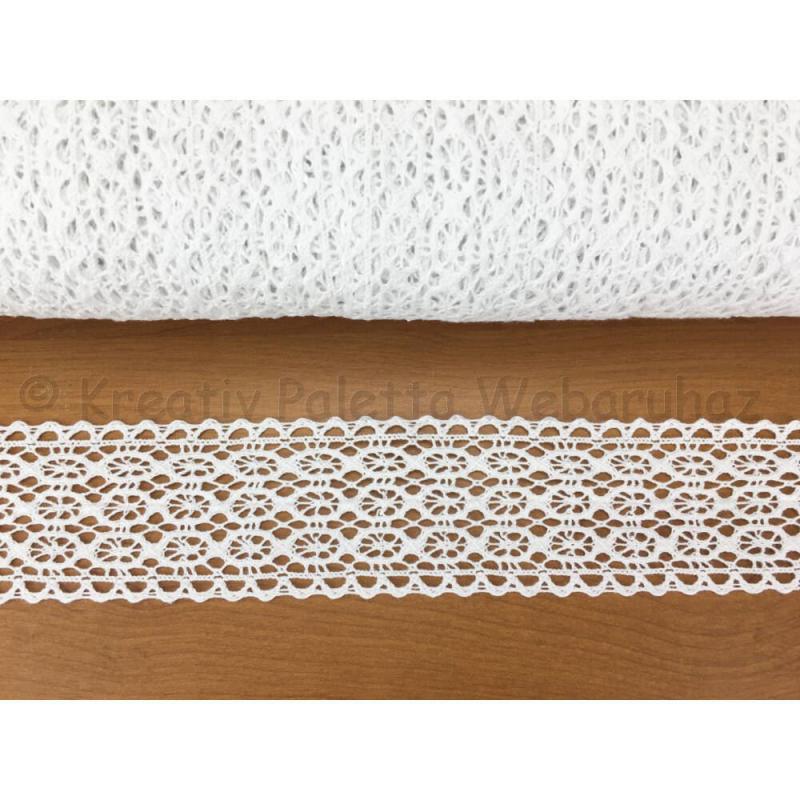 Pamut csipke - fehér 5,5 cm x 2 m