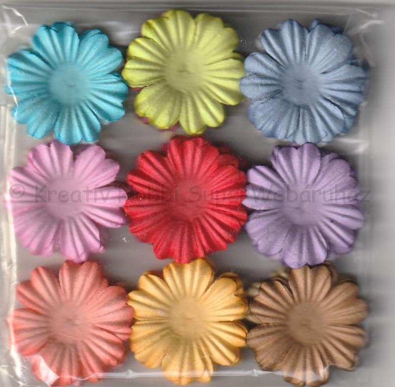 Papírvirág - virágszirmok nyári színek, 3 cm 100 db