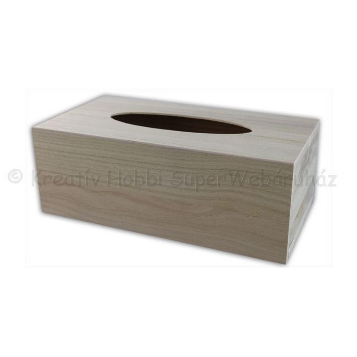 Papírzsebkendő tartó fedeles 25 x 13 x 9 cm