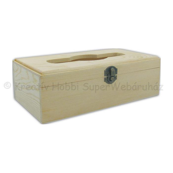 Papírzsebkendő tartó fedeles 25 x 13,5 x 8 cm