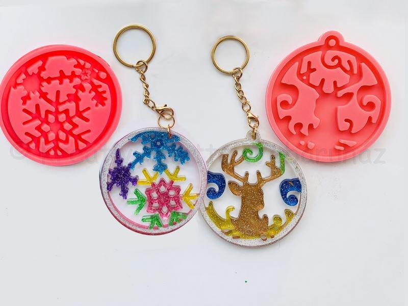 Professzionális szilikon öntőforma -  karácsonyi dísz  D 7,8 cm