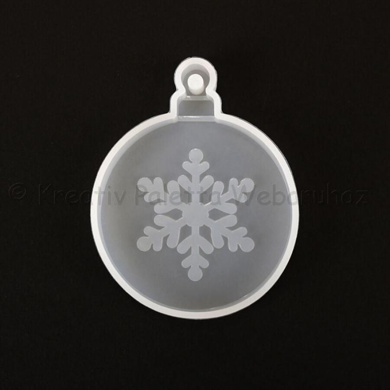 Professzionális szilikon öntőforma - karácsonyi dísz, hópehely 6,5 x 8 cm