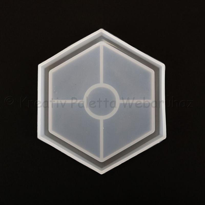 Professzionális szilikon öntőforma - keret, hatszög 11 cm