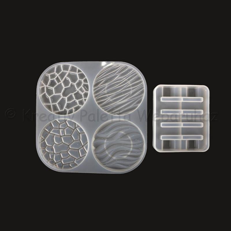 Professzionális szilikon öntőforma - poháralátét 4 db + tartó