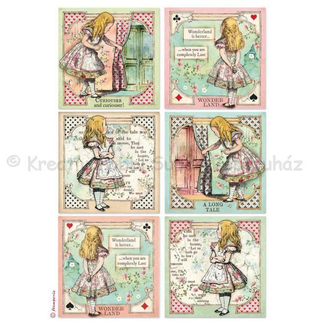 Rizspapír A/4 - Alice kártyák