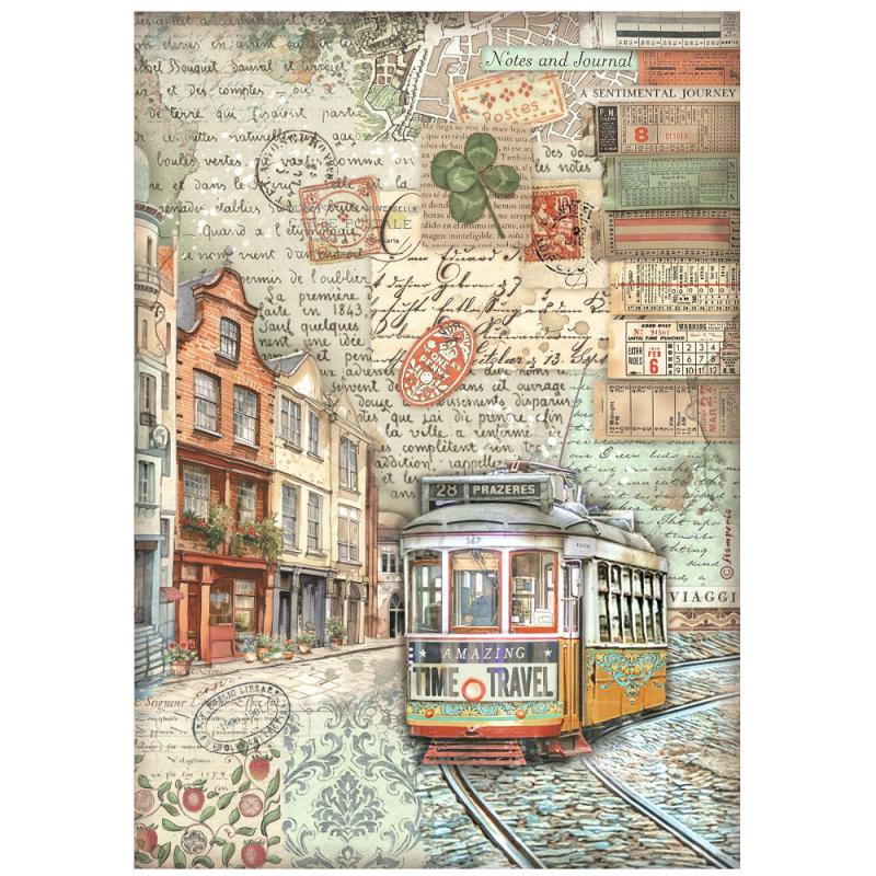 Rizspapír A/4 - Art of Travelling tram