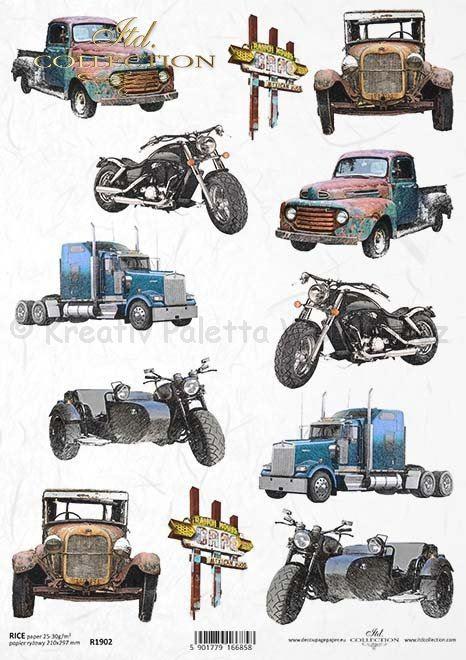 Rizspapír A/4 - autók, motorok