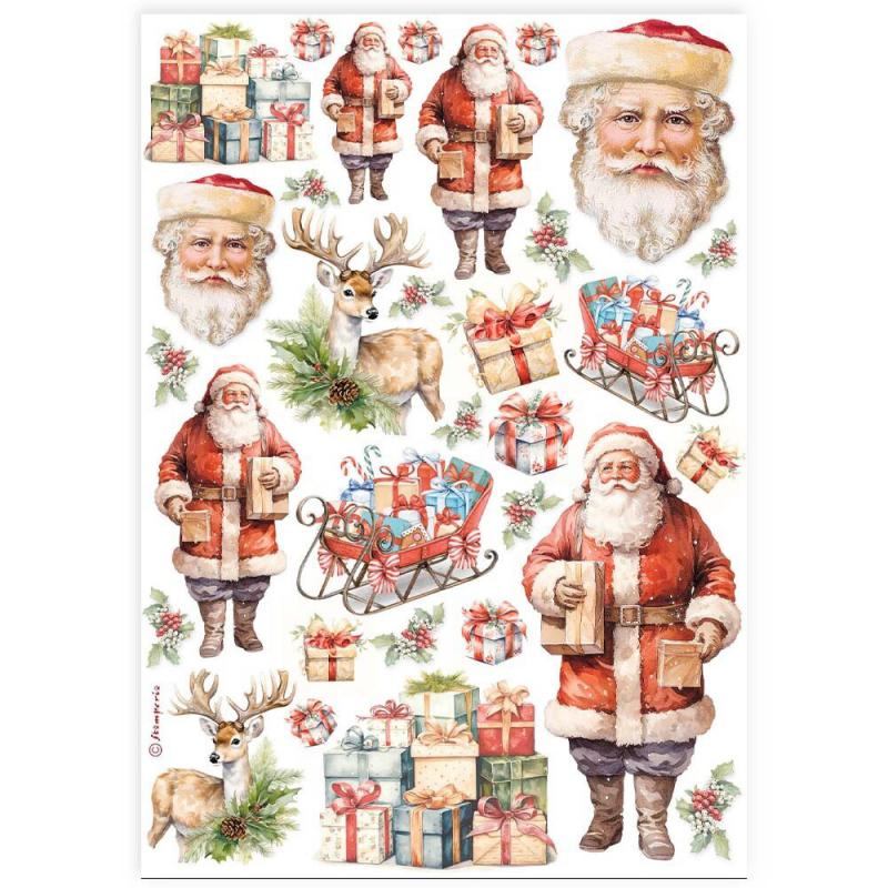 Rizspapír A/4 - Classic Christmas Mikulás