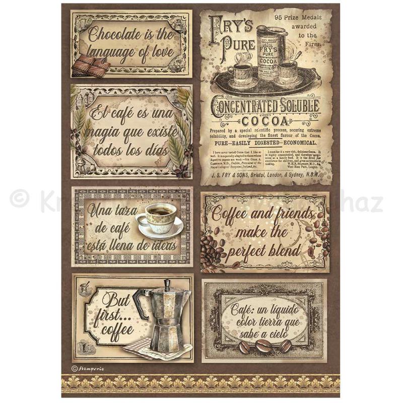 Rizspapír A/4 - Coffee and Chocolate labels