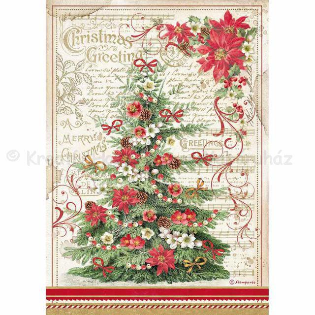 Rizspapír A/4 - karácsonyi fenyő