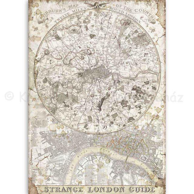 Rizspapír A/4 - Lady Vagabond, London térkép