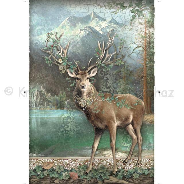 Rizspapír A/4 - Magic Forest deer