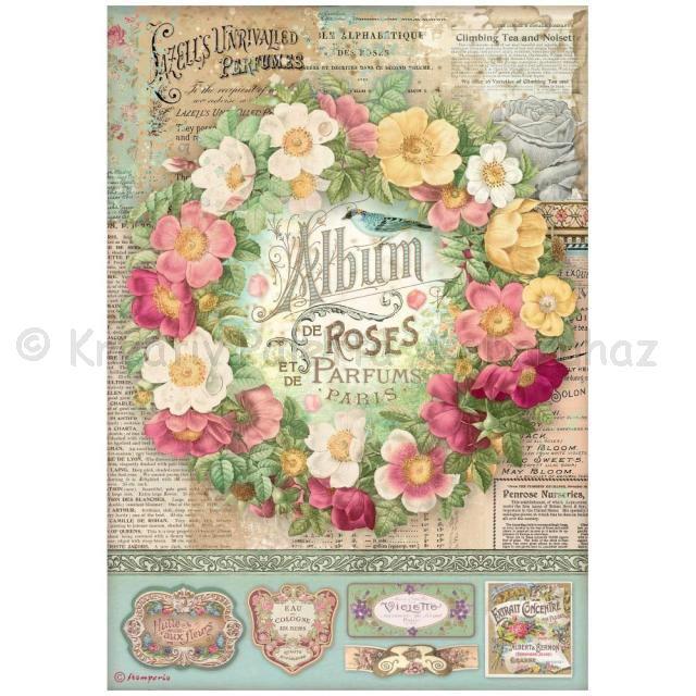 Rizspapír A/4 - Rose Parfum Album de roses