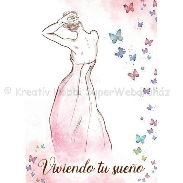 Rizspapír  sziluett A/4 - éld az álmod - Viviendo tu sueno