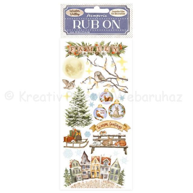 Rub-on, feldörzsölhető matrica - Winter Valley - tél