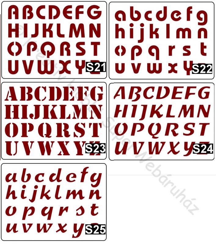 Sablon- ABC, betűk A/5