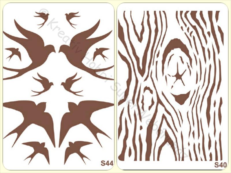 Sablon- fecskék, fatörzs A/5