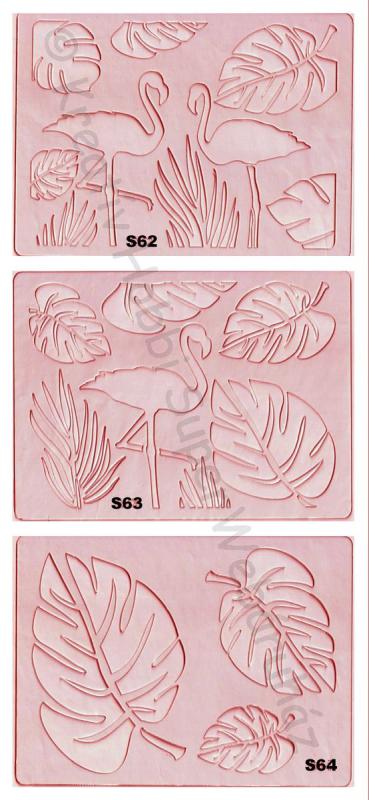 Sablon- flamingó és levelek A/5