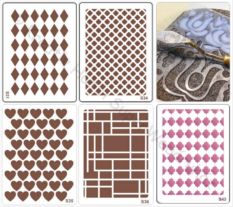 Sablon- geometriai és szív minták  A/5