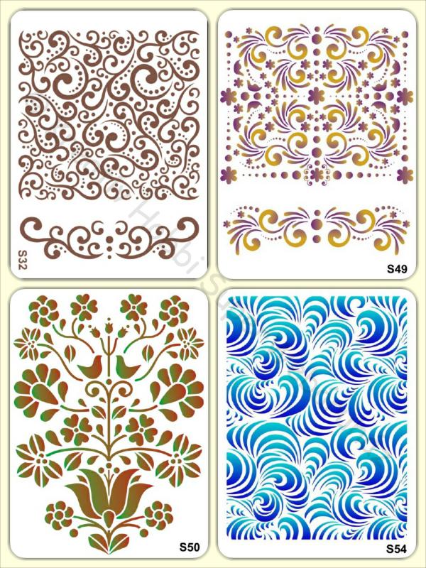 Sablon- indák, virágok A/5