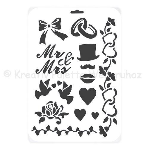Stencil A/4 - esküvő minták