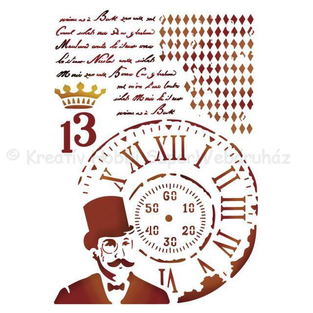 Stencil D, 15 x 20 cm - Steampunk Man
