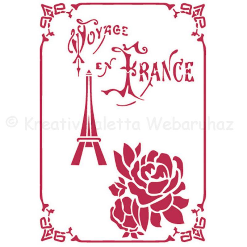 Stencil D, 20 x 15 cm - Voyage, utazás Franciaországban