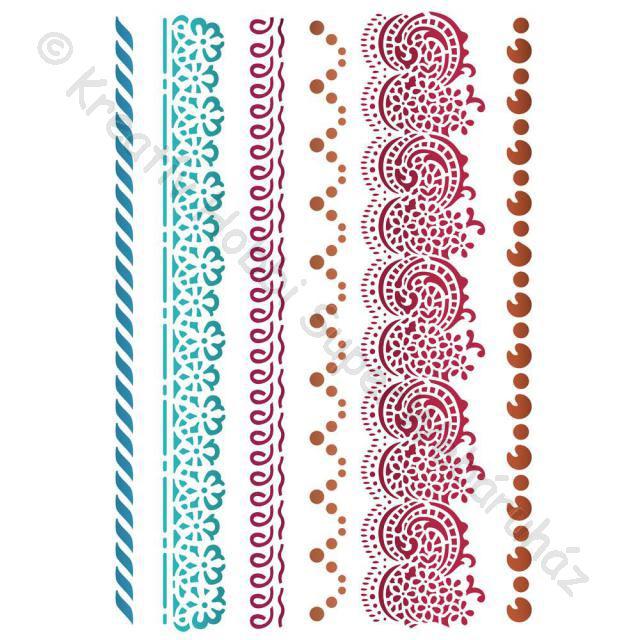 Stencil G, 21 x 29,7 cm - csipke bordűr