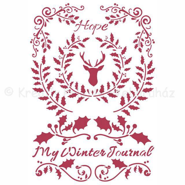 Stencil G, 21 x 29,7 cm - karácsonyi magyal füzérek