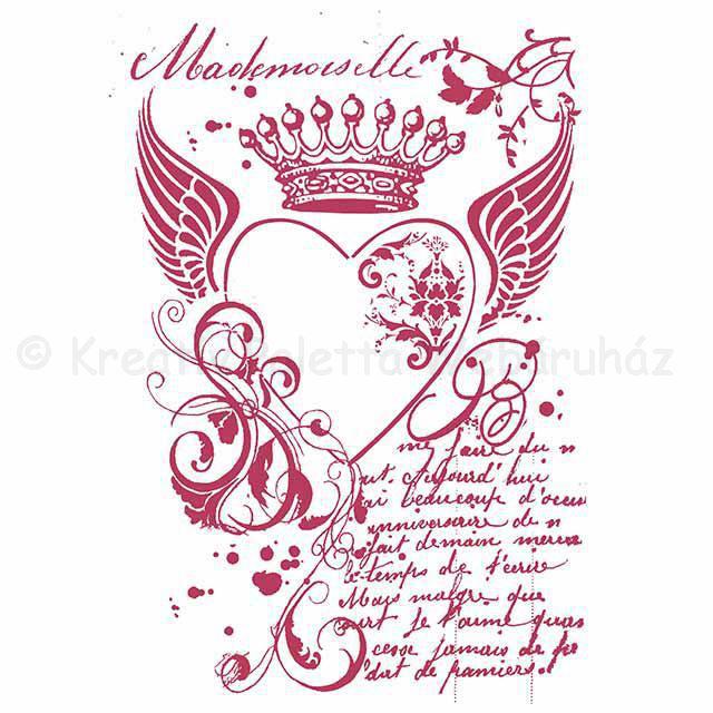 Stencil G, 21 x 29,7 cm - szív király