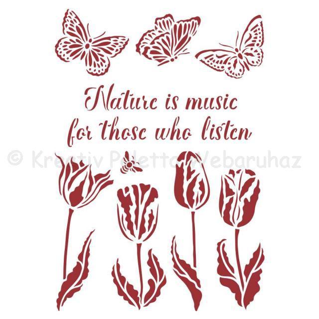 Stencil G, 21 x 29,7 cm - tulipán, Romantic Garden House