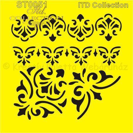 Stencil - sor és sarok dekorok, minták