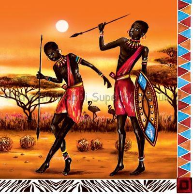 Szalvéta - afrikai maszáj vadászok