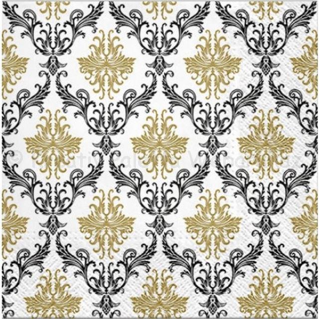 Szalvéta - barokk tapéta, arany-fekete