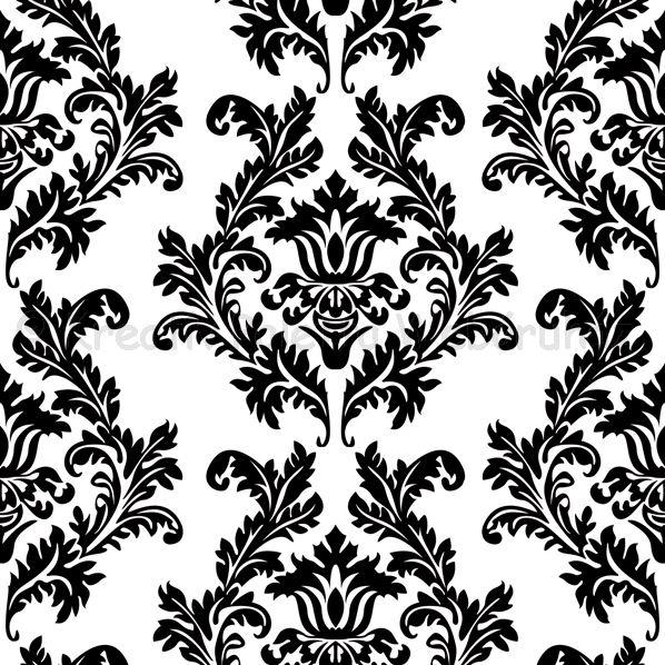 Szalvéta - barokk tapétaminta fehér-fekete