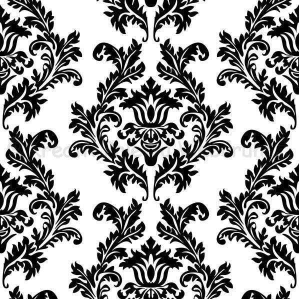 Szalvéta - barokk tapétaminta fehér-fekete