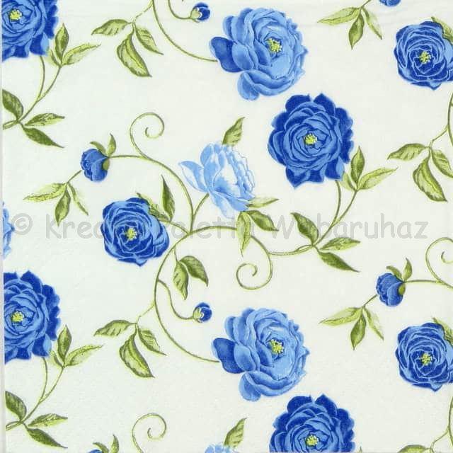 Szalvéta - bazsarózsa kék