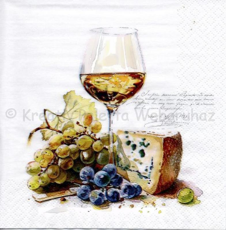 Szalvéta - bor és sajt