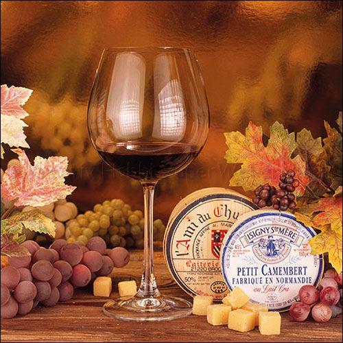 Szalvéta - bor és sajt - Fromage et Vin