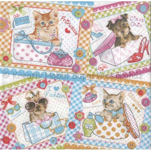 Szalvéta - cica, kutya