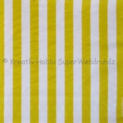 Szalvéta - csíkos sárga
