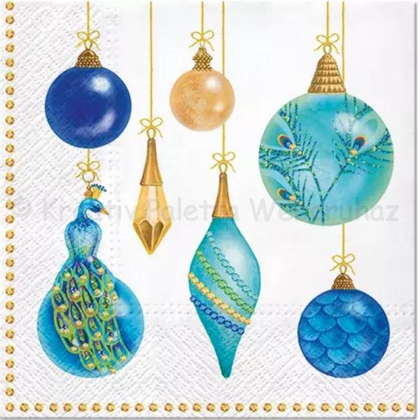 Szalvéta - díszek páva mintával