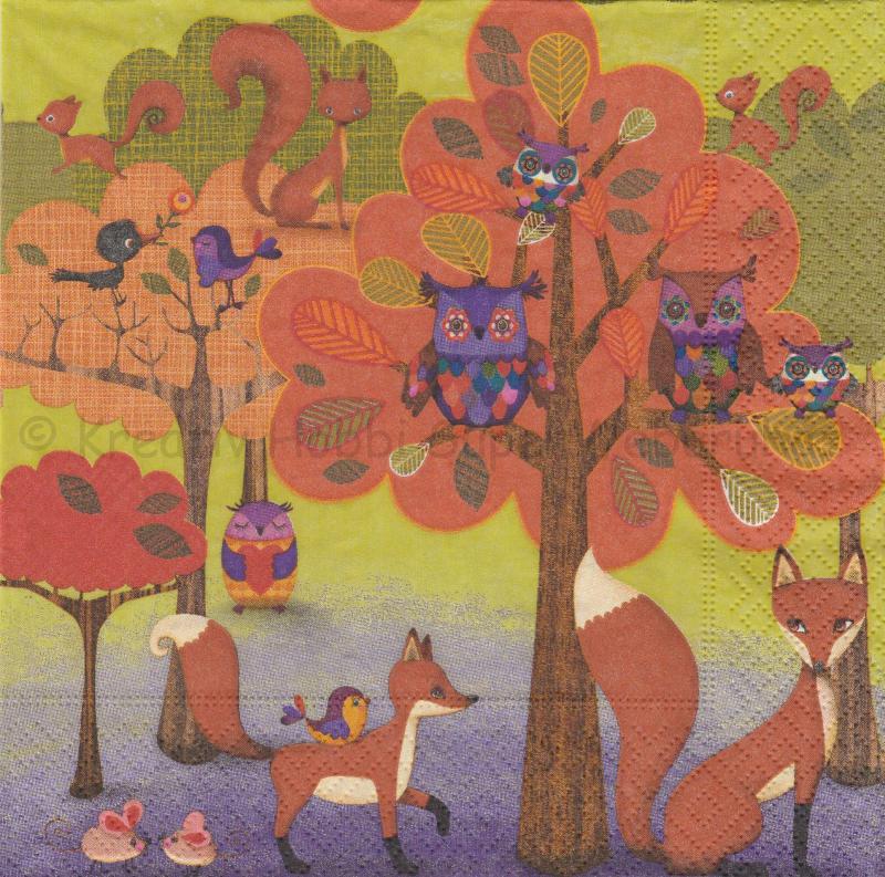 Szalvéta - erdei állatok