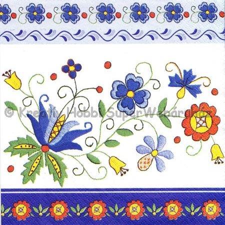 Szalvéta - hímzés népi motívum, Kashubian Folk 8