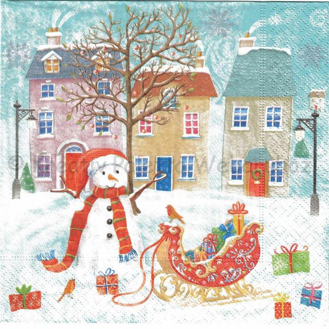 Szalvéta - hóember a városban